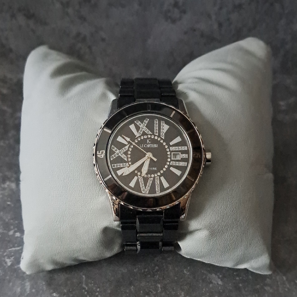 Le Chateau Womens Black Persida Ceramic Watch